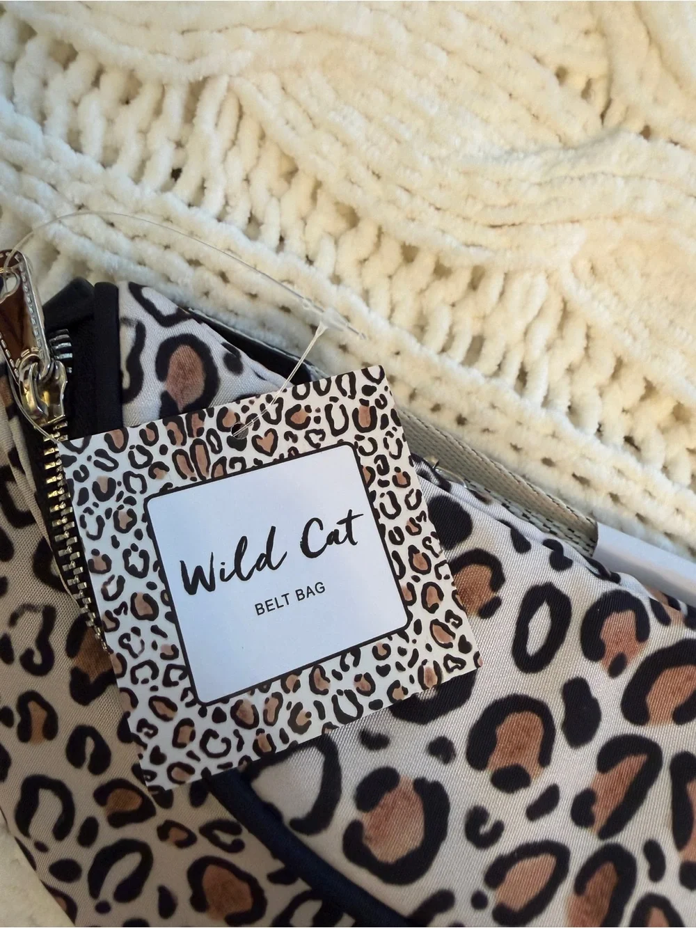 Brighton Leopard Print Crescent Bag in Black, Tan, Cream